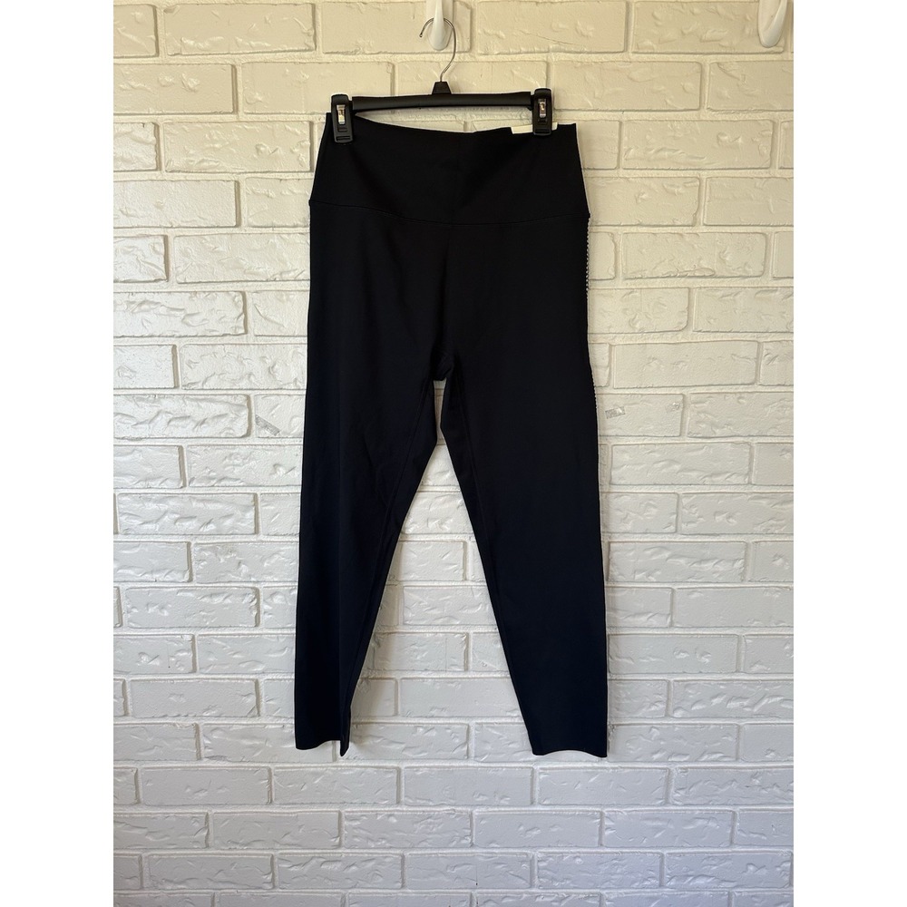 Aerie Offline Women's Goals High-Rise Crochet Insert Shiny Black Leggings XL